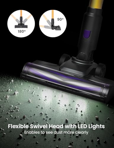 Vexilar V8Pro Cordless Vacuum: Upgraded Brush, 40Mins Runtime, 30Kpa Stick, Touch Screen, Lightweight for Hard Floor & Carpet