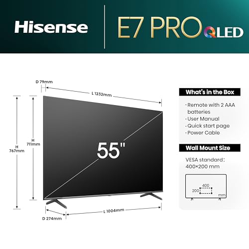 Hisense 55" 4K QLED Smart Gaming TV - 144Hz, Dolby Vision, Freesync