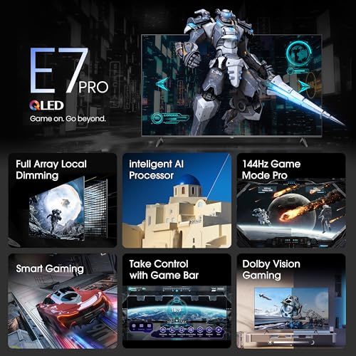 Hisense 55" 4K QLED Smart Gaming TV - 144Hz, Dolby Vision, Freesync