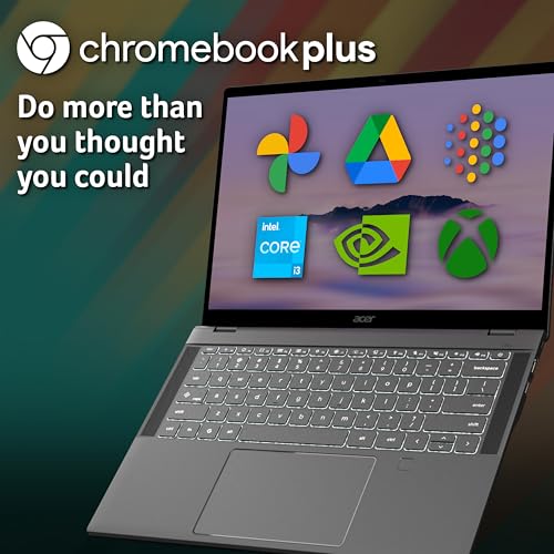 Acer Chromebook Plus 514 Laptop - Intel Core i3, 8GB RAM, 256GB SSD, 14-inch WUXGA Display, Chrome OS