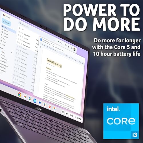 Acer Chromebook Plus 514 Laptop - Intel Core i3, 8GB RAM, 256GB SSD, 14-inch WUXGA Display, Chrome OS