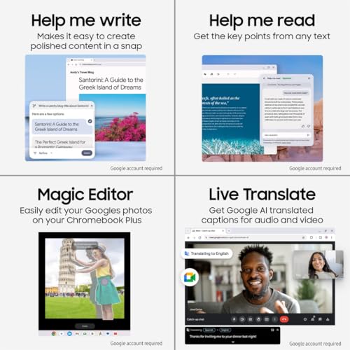 Samsung Galaxy Chromebook Plus Gemini Laptop, i3 Processor, 8GB RAM, Neptune Blue