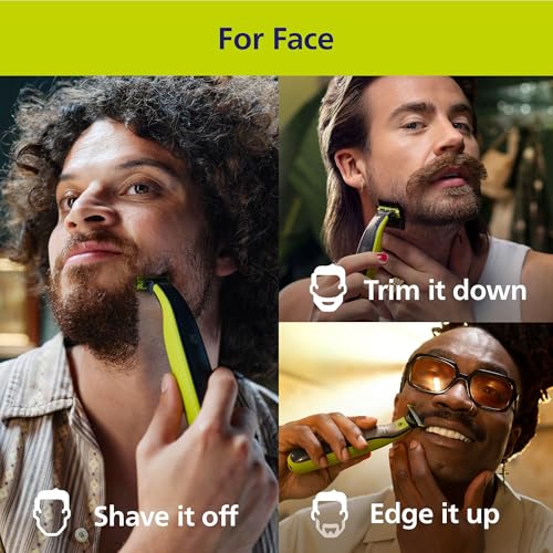 Philips OneBlade 360 Face Beard Trimmer & Shaver with 360 Blade - 5-in-1 Comb - Extra Blade - Authentic Hybrid - Men's Grooming