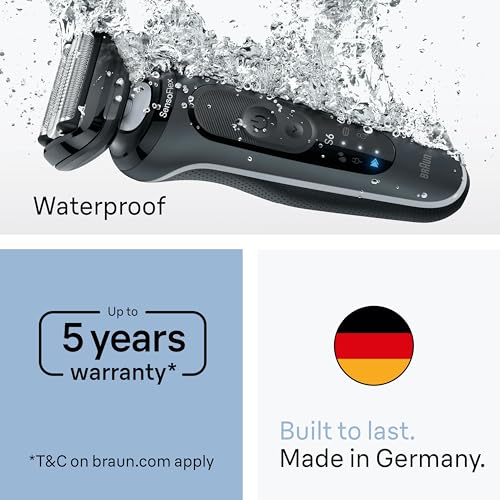 Braun Series 6 Electric Shaver for Men, Wet & Dry, Precision Trimmer, Cordless - Waterproof, Grey