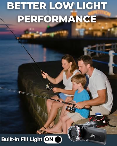 Euiivnt 4K Video Camera 48MP Camcorder for YouTube Vlogging, HDMI, Mic, Dual Lens 21X Zoom, Rotatable Screen