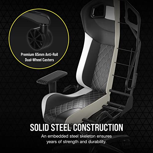 Corsair T1 RACE Gaming Chair: Racing Design, Leatherette, Steel, 4D Armrests