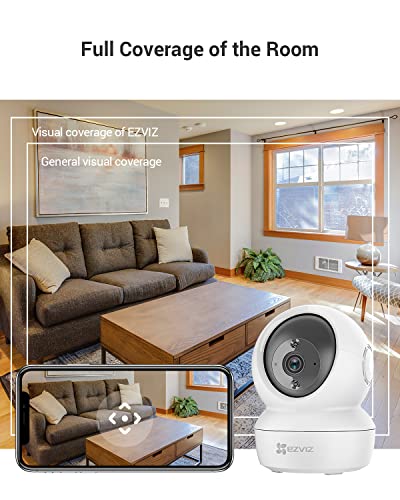 EZVIZ Indoor Camera with Pet & Baby Monitor, Motion Detection - Smart Night Vision, 2 Way Audio - Alexa Compatible - C6N WH