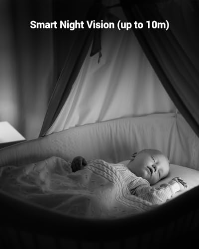 EZVIZ Indoor Camera with Pet & Baby Monitor, Motion Detection - Smart Night Vision, 2 Way Audio - Alexa Compatible - C6N WH