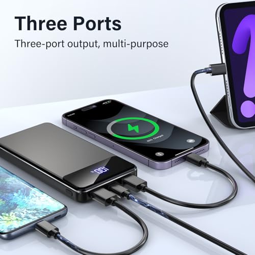 Portable Charger 12000mAh Fast Charging PD22.5W USB-C/A - Phone Battery Pack for iPhone 16 15 14 13 Plus Max