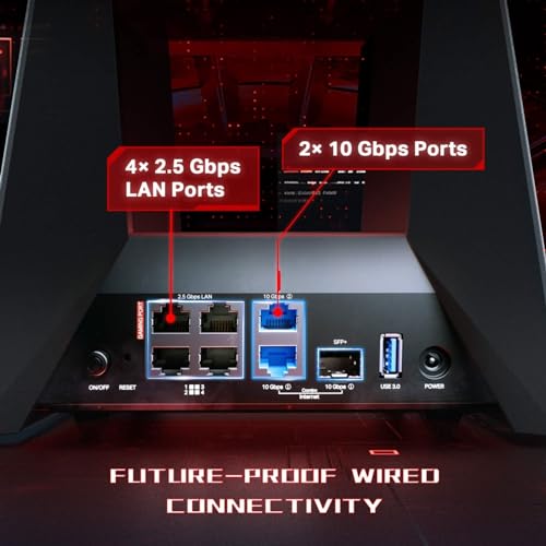 TP-Link Archer GE800 Gaming Router 7 BE19000Mbps Tri-Band WiFi, 10G Ports, Game Panel, USB 3.0, HomeShield