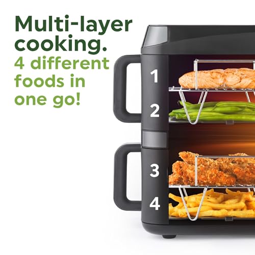 Salter VertiCook Air Fryer: Vertical Double Drawer, XL 9L Capacity, 12 Functions