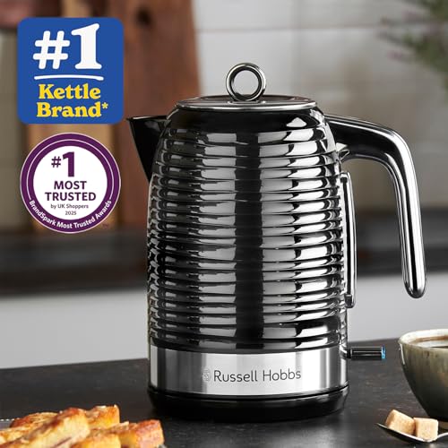 Russell Hobbs 1.7L Electric Kettle, Fast Boil 3KW, Black Textured Finish