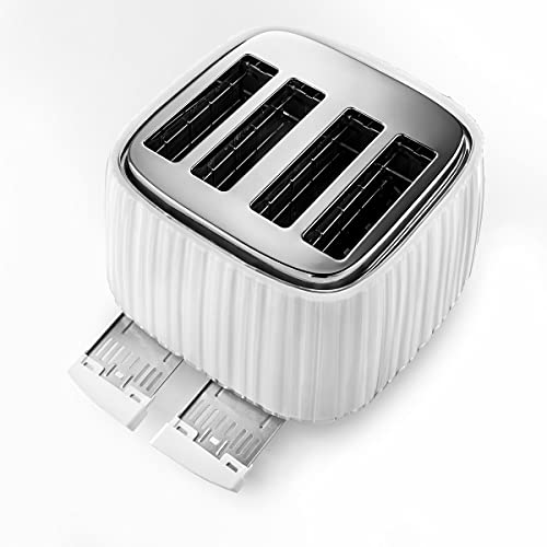 De'Longhi Ballerina 4 Slot Toaster - Reheat, 5 Settings, Defrost - White