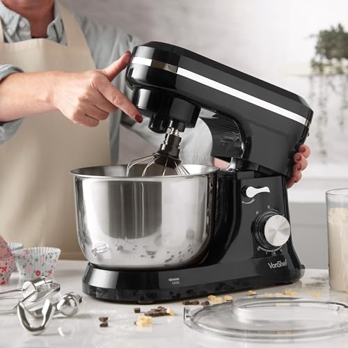 VonShef Food Mixer: 8-Speed 1000W Stand Mixer with 4.5L Bowl & Attachments