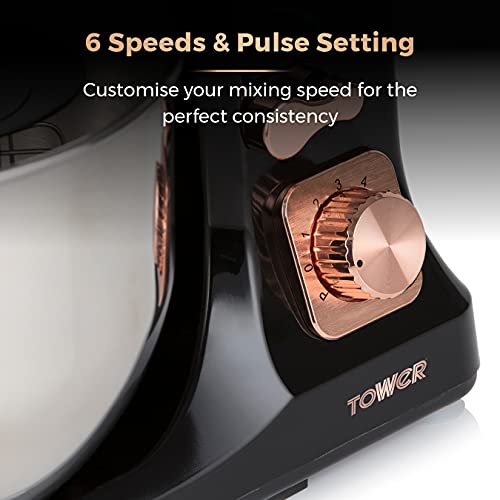 Tower 3-in-1 Stand Mixer, 6 Speeds, Pulse Setting, 1000W, 5L - Rose Gold
