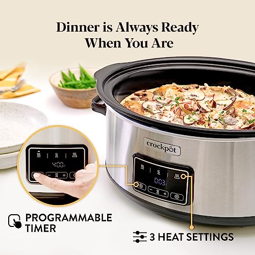 Crock-Pot Sizzle & Stew Slow Cooker | 6.5L | Induction Hob-Safe Bowl | Sears Meat & Veggies