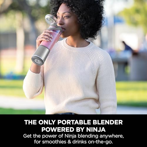 Ninja Portable Blender 530ml - Leakproof Lid, Sip Spout - Rechargeable Mini Smoothie Maker - Protein Shakes, Frozen Fruit - Rose Gold