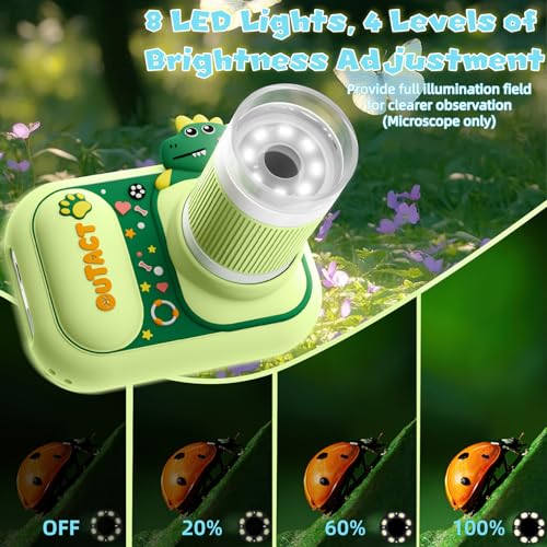 Microscope for Kids with Video Camera, 1000X Digital Zoom, 2.4" Screen - STEM Educational Science Kit Toys for 3-12 Year Olds