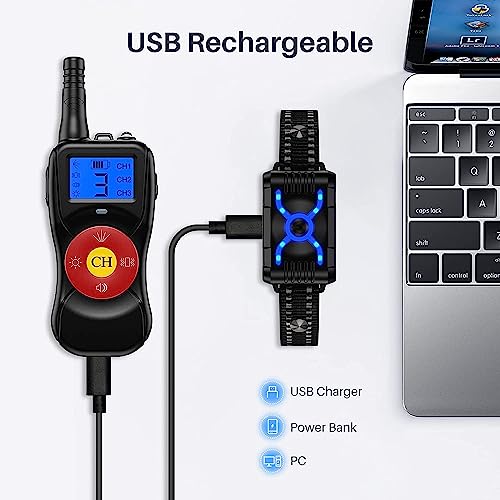 Citronella Dog Training Collar with Remote Control, Anti-Bark Spray/Vibration/Sound/Light, 2700ft Range