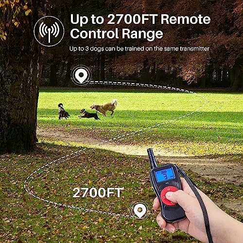 Citronella Dog Training Collar with Remote Control, Anti-Bark Spray/Vibration/Sound/Light, 2700ft Range