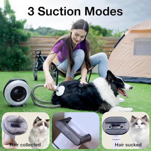 LIGIANT T10 Pro Cordless Pet Grooming Vacuum Kit, Low Noise, Nail Grinder, Clippers, Ideal for Shedding Care at Home & Outdoors