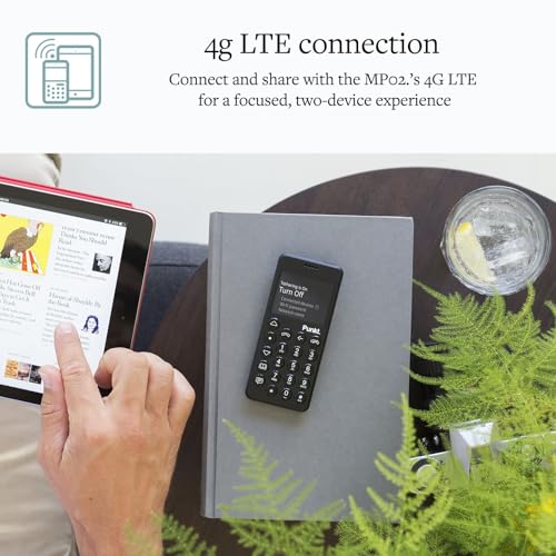 Punkt. MP02 4G LTE Dumb Phone, Minimalist Design, Unlocked, WiFi Hotspot, 2GB RAM - Black