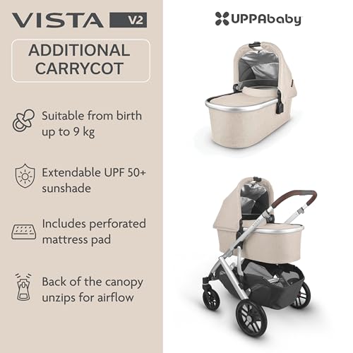 UPPAbaby Vista V2 Pushchair - Declan - Convertible Stroller with Carry Cot & Toddler Seat, Accessories - One Step Fold, Baby to Toddler