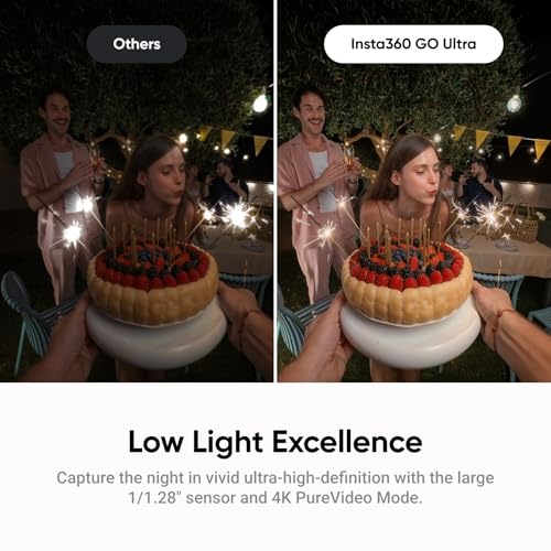 Insta360 GO Ultra 4K Cam: Tiny, Lightweight, Low Light, Mount Anywhere