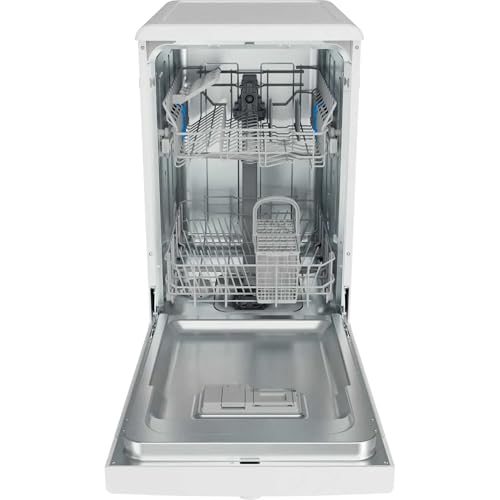 Indesit Slimline Dishwasher: 10 Place Setting, Freestanding, White