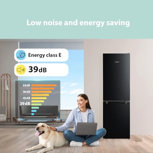 COMFEE 174L Fridge Freezer: Low Frost, LED Lights, Reversible Door, Low Noise