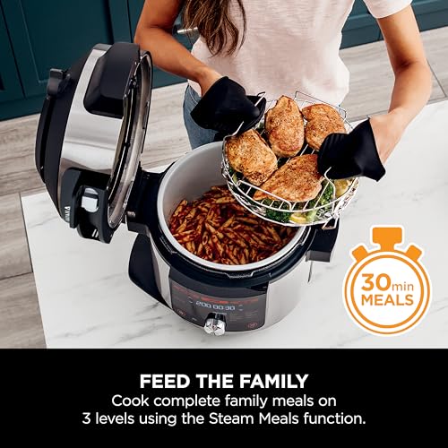Ninja Foodi MAX SmartLid Multi-Cooker: 15-in-1, 7.5L, Air Fryer, Pressure Cooker, Slow Cook, Stainless Steel