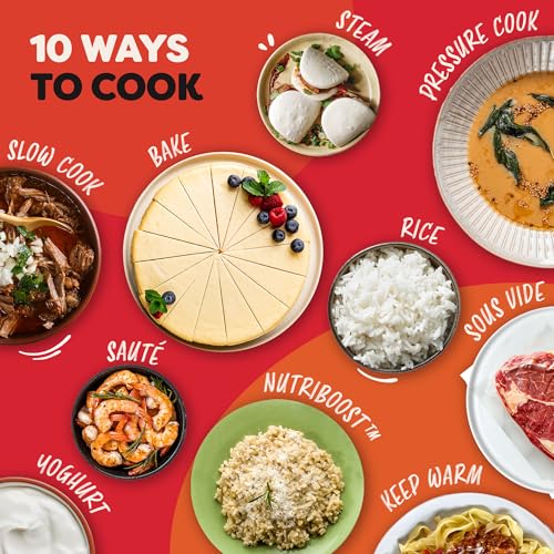 Instant Pot Pro 10-in-1 Multi-Cooker - 5.7L, Black - Pressure, Slow & Rice Cooker, Sauté Pan - Yoghurt Maker - Food Warmer - Steamer - Sous Vide - Bake - NutriBoost - Dishwasher Safe