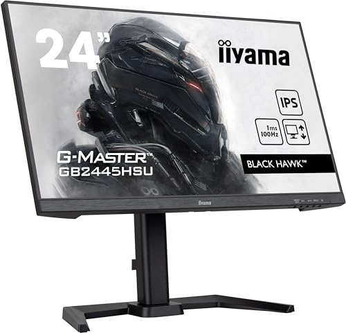iiyama G-Master Black Hawk 23.8 inch IPS Gaming Monitor HD 100Hz HDMI DP USB - Sync & Height Adjustment
