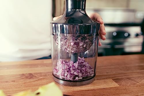 Philips Viva Collection Hand Blender 300W SpeedTouch, ProMix Tech, Easy & Intuitive, On The Go Glass - Black