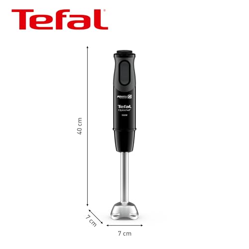Tefal Optichef Hand Stick Blender: 20 Speeds, Powelix Blades, 1000W, 800ml Beaker, Chopper - Black