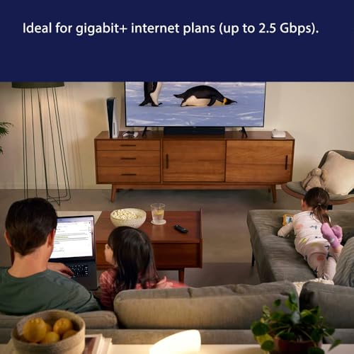 eero Pro 6E Mesh Wi-Fi Router | 2.5 Gbps Ethernet | 560m² Coverage | Connect 100+ Devices | Ideal for Streaming, Working, Gaming