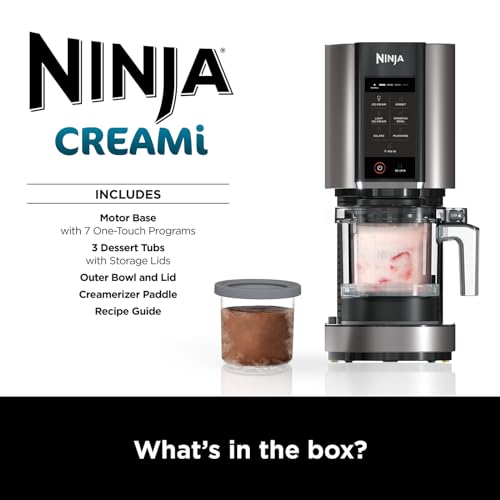Ninja CREAMi Ice Cream Maker: 7 Programs, Makes Gelato, Sorbet, Smoothie Bowl, Milkshakes - 1.4L