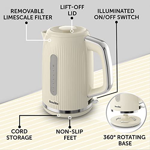 Breville Electric Kettle 1.7L Fast Boil Cream & Silver - ChatGPT