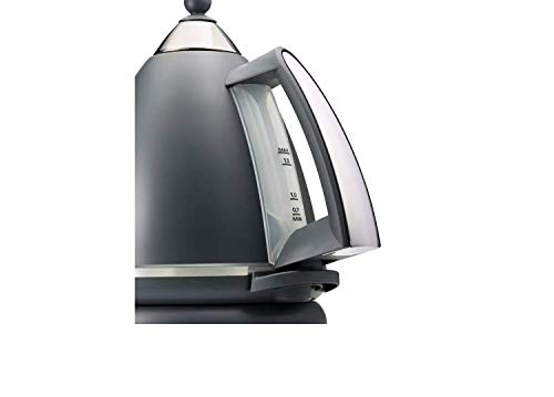 De'Longhi Argento Silva Kettle 1.7L Capacity, 360 Swivel Base, Grey