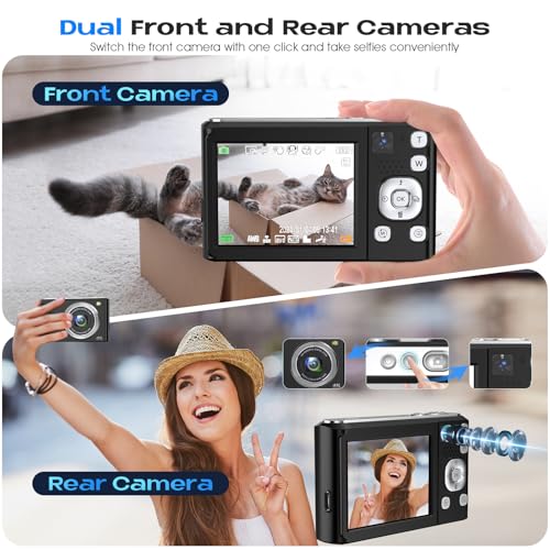 Bofypoo 4K Autofocus Vlogging Camera, 32G Card, 48MP, 16X Zoom