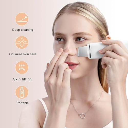 Skin Scrubber Exfoliating Device: Face Cleanser & Blackhead Remover - Pores Cleaning & Wrinkle Remover - 4 Modes - USB Rechargeable