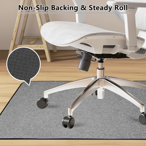 MUEZDUR Carpet Protector Chair Mat 120x90cm Easy Glide - Home Office Rolling Chair Mat for Carpeted & Hardwood Floors