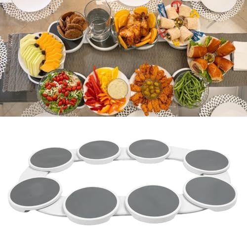 Lazy Susan Dining Table Turntable, Heavy Duty, 360° Rotating, Expandable with Sliding Rails - Easy Assembly Tray for Home & Commercial