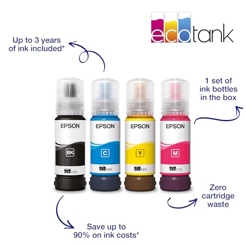 Epson EcoTank ET-2861 Multifunction Printer, Wi-Fi, Ink Tank, 3-Year Ink, Black