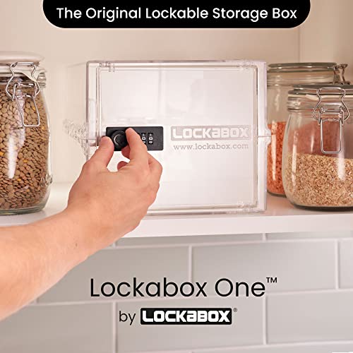 Lockabox One Lockable Storage Box: A4 Size, Combination Lock for Food & Medicine Safety