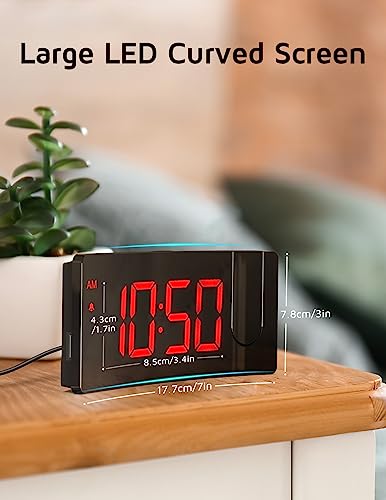 GOLOZA Projection Alarm Clock: 180° Projector, LED Display, USB Charger