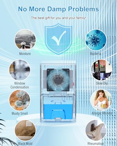 Brand Dehumidifier, 2 Speeds + 2 Modes, Auto-Defrost, Timer