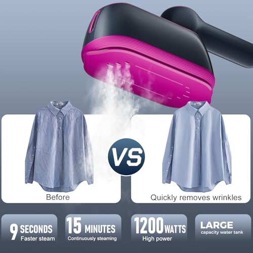 Compact Clothes Steamer: Efficient Wrinkle Removal, LED Display, Dual Mode for Home & Travel