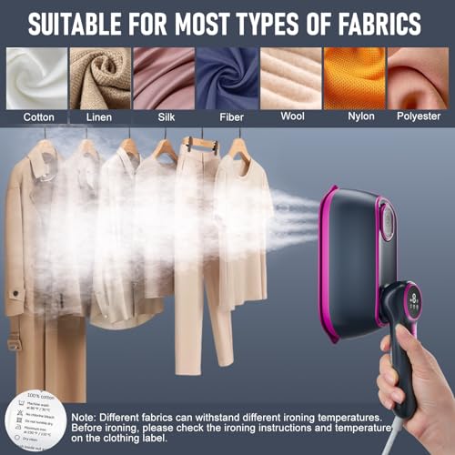 Compact Clothes Steamer: Efficient Wrinkle Removal, LED Display, Dual Mode for Home & Travel