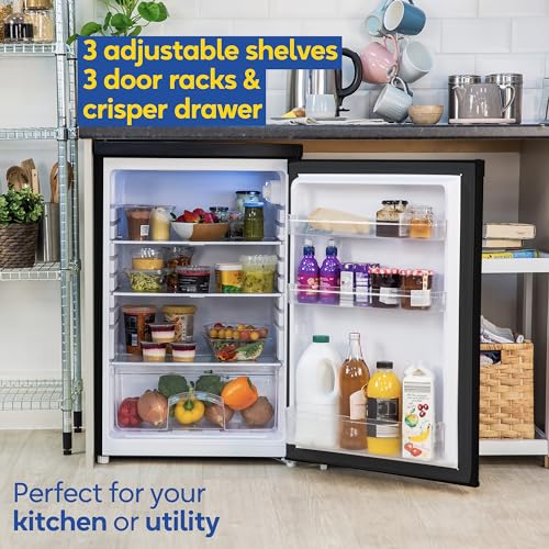 Russell Hobbs Larder Fridge: 127L, Adjustable Thermostat, LED Light